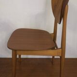 Set of 4 butterfly teak dining chairs with shaped backs, 1960s