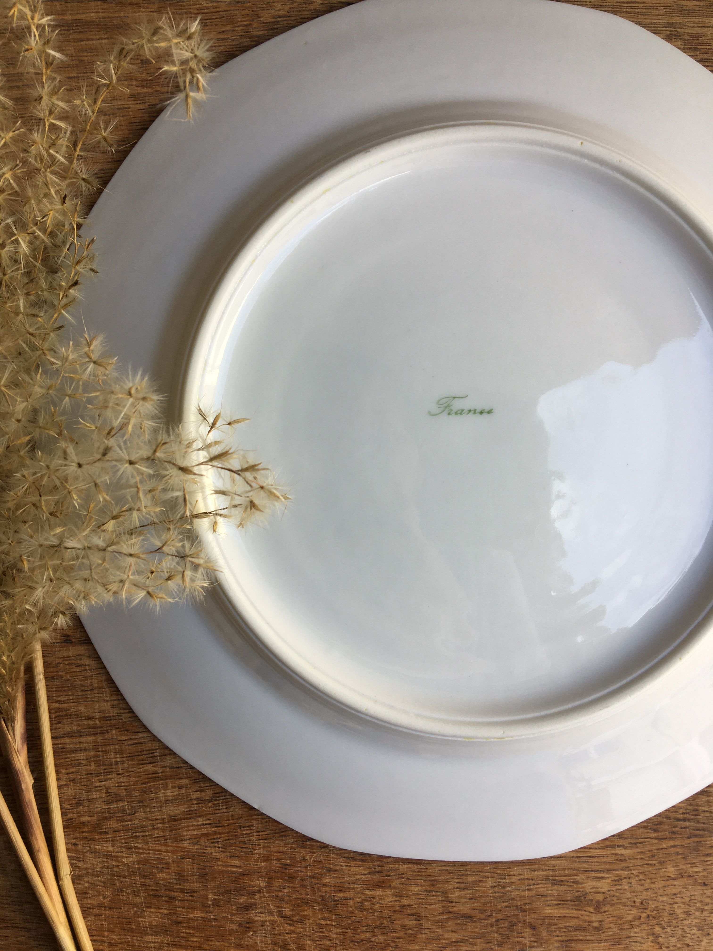 Celadon porcelain plates flower pattern