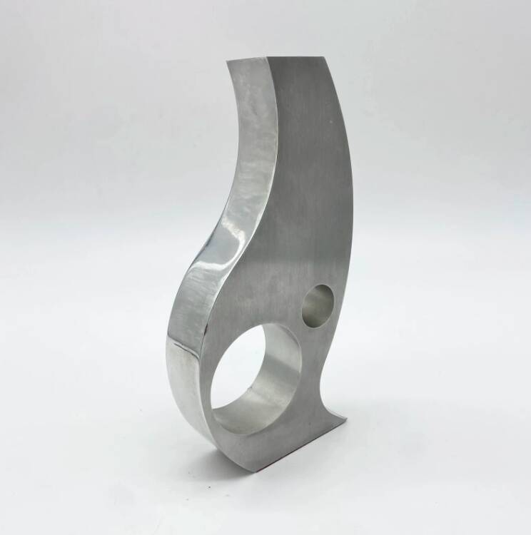 Brushed aluminum "Space Age" candlestick/vase, 1970s