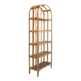 Library / Free-standing shelf in bamboo and rattan 1960s