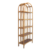Library / Free-standing shelf in bamboo and rattan 1960s