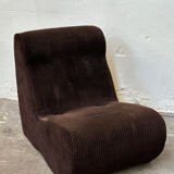 Pair of brown corduroy armchairs