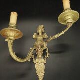 Pair of 19th century Regency style wall lights with winged nymphs -
