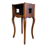 Louis XV bedside table or snack table, 18th century, quadrilobed side openings