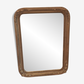 Old rectangular gold flower mirror 82 x 62 cm