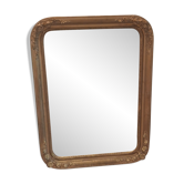 Miroir fleuri doré ancien rectangulaire 82 x 62 cm