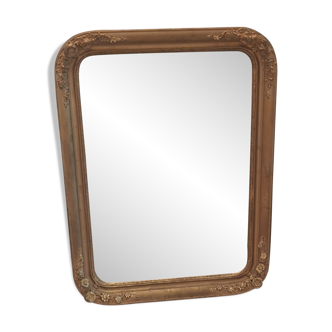 Old rectangular gold flower mirror 82 x 62 cm