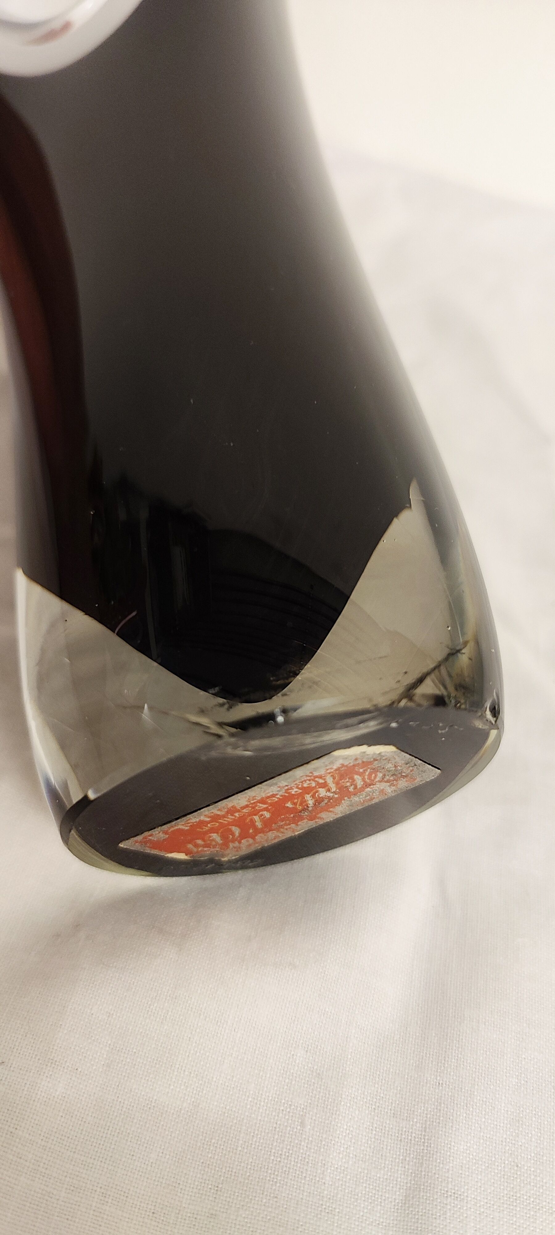 Paul Kedelv glass vase for Flygsfors. Sweden, 1950s.