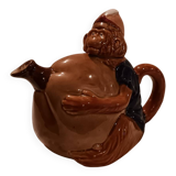 Théière singe en barbotine