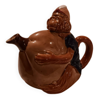 Monkey teapot in slip