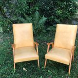 Vintage 60s yellow Scandinavian armchairs