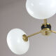 Mid-century brass and opaline glass chandelier