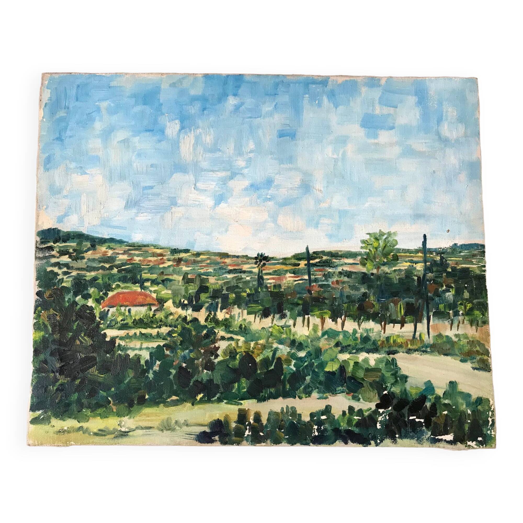 painting / oil on canvas landscape ancient countryside twentieth century