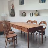 Ensemble table de ferme et 6 chaises Mouettes de Baumann