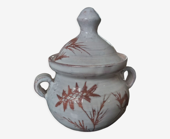 Pot couvert R.Rouma céramique émaillée de Vallauris vintage