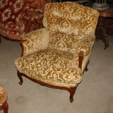 Pair of chairs from the 1960s of style Louis XV velvet Genes