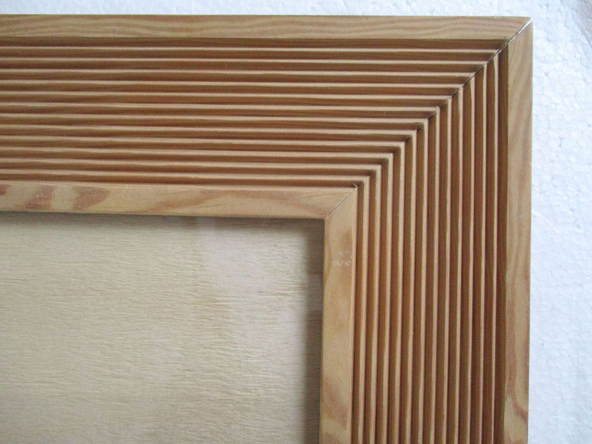 Old grooved natural wood frame - design for 250 x 325 mm subject