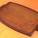 Art deco serving tray rosewood veneer / side handles