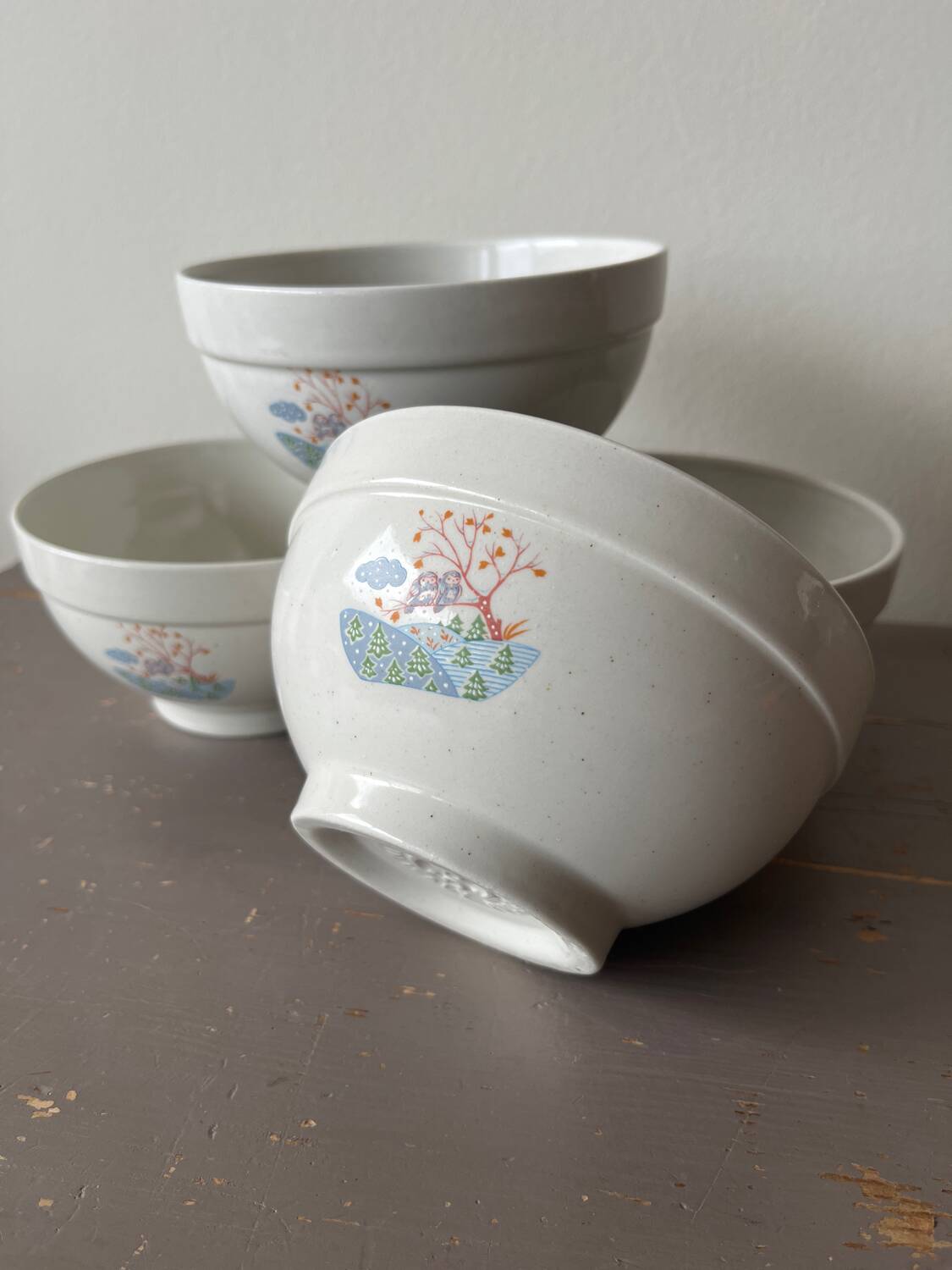 4 bols anciens en porcelaine italienne Cipa