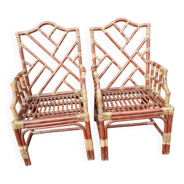 Paire de Fauteuils bambou