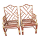 Pair of bamboo armchairs