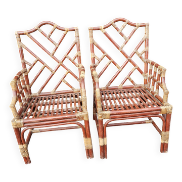 Paire de Fauteuils bambou