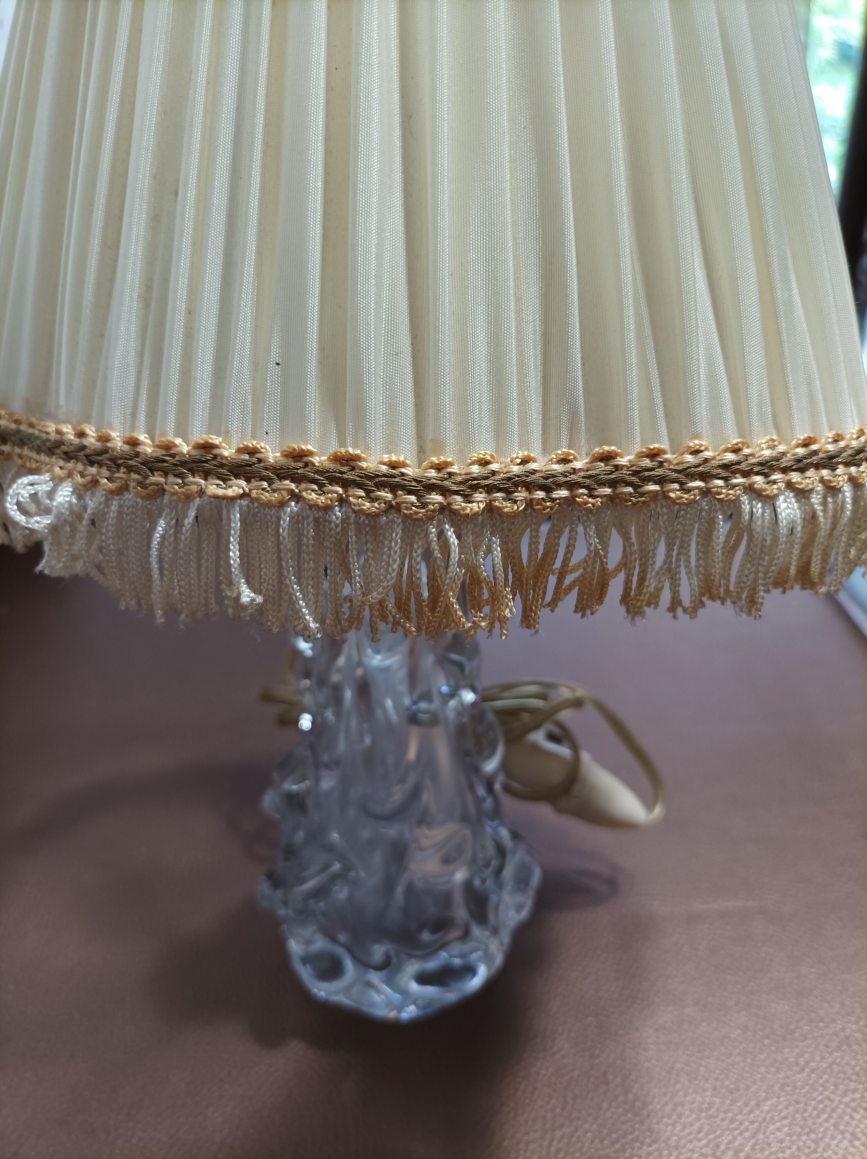 Chevet vintage pied cristal cristallerie de lorraine