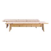 Paire de bancs de ferme bois massif 2 M