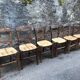 Set of 6 straw bistro chairs