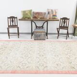 7x10 Rug For Living Room Beige Floral Turkish Rug, 203x303Cm SK20555