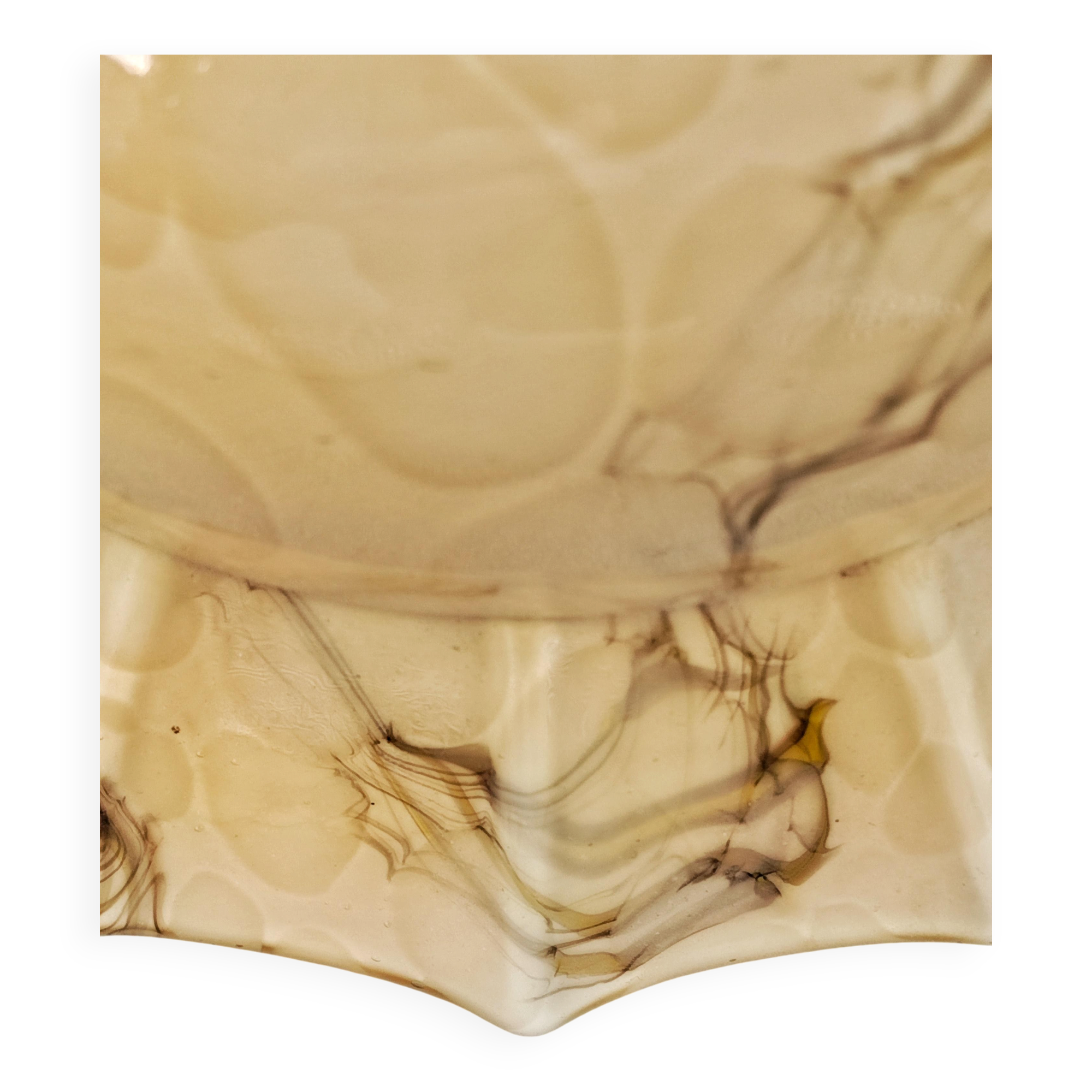 Ceiling light or Art Deco wall sconce in marble-effect glass, Austria 1930s.