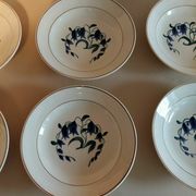 Assiettes creuses série de six faïence de Longchamp décor Simone