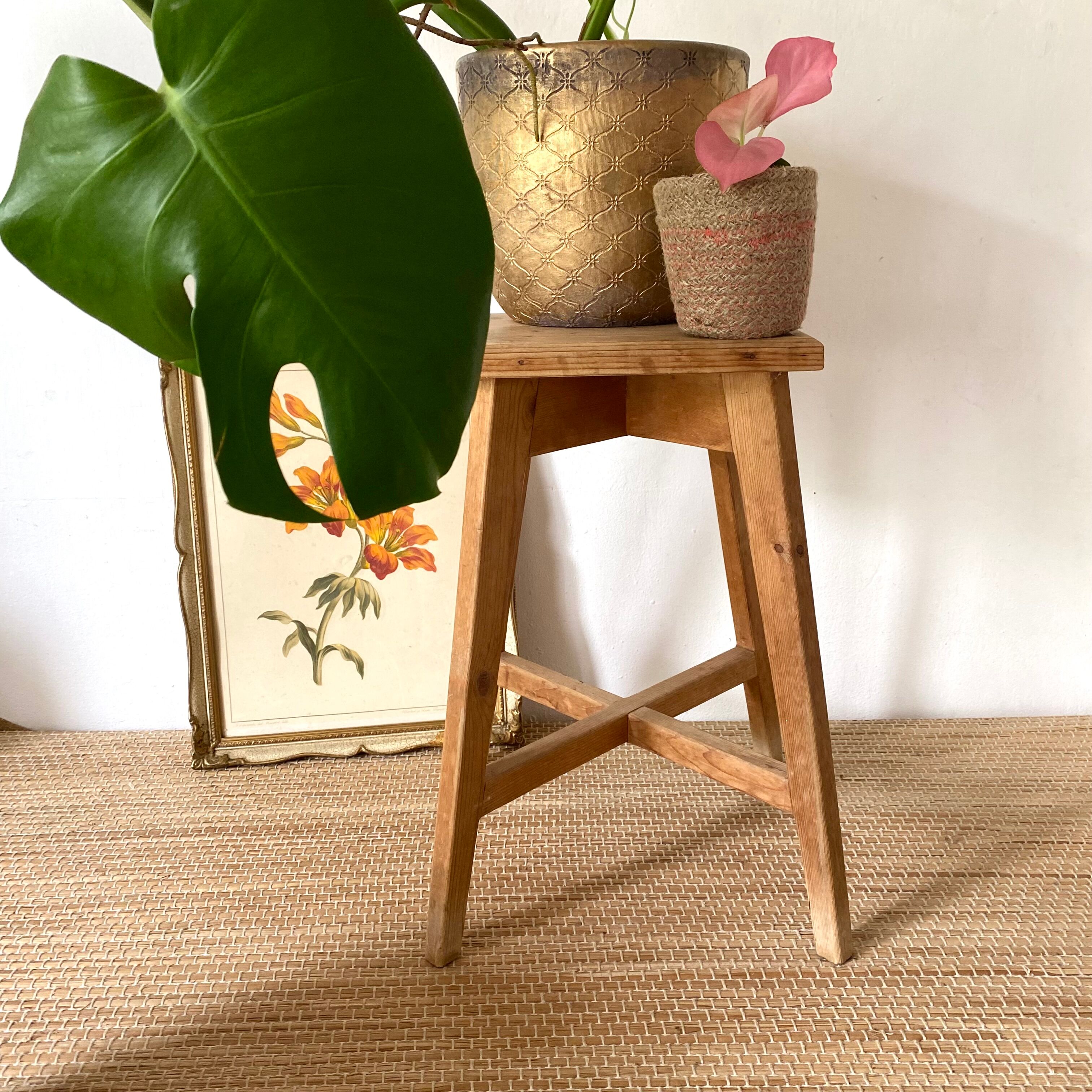 Wooden stool or plant door