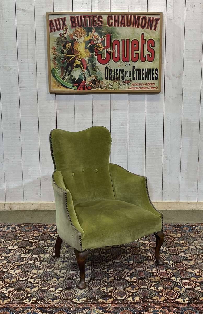English walnut armchair from the early 20th century