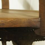 American solid oak armchair, swivel 360 °, tilting & adjustable in height. c. 1920