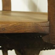 American solid oak armchair, swivel 360 °, tilting & adjustable in height. c. 1920