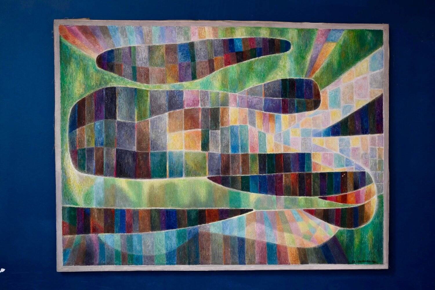 Large abstract painting Illumination by Daniel de Linière oil on canvas