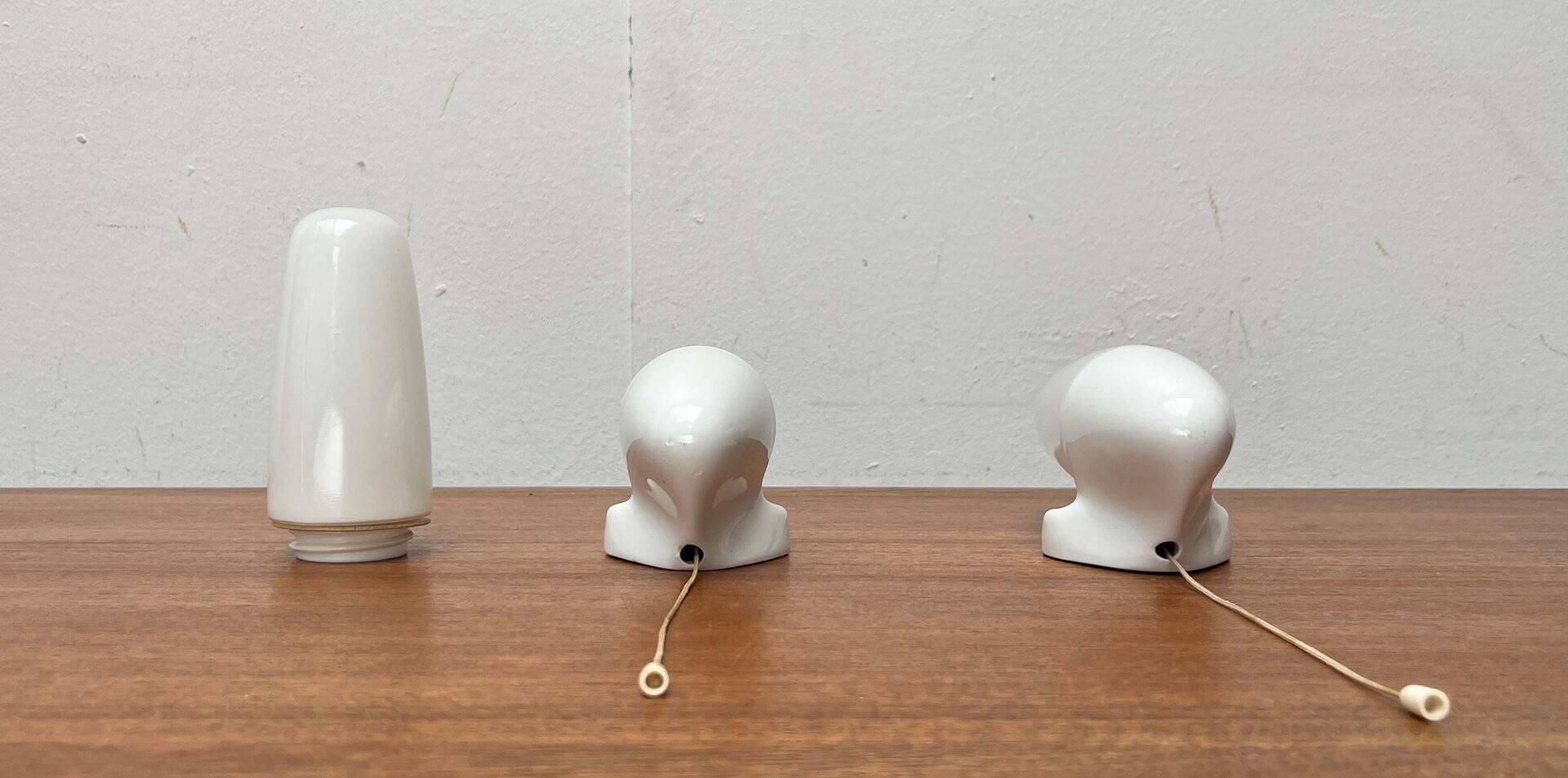 Mid-Century Modern German Ceramic 6065 Sconce by Wilhelm Wagenfeld for Lindner, 1950s, Set of 2