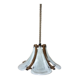 Bamboo acrylic and opaline hanging pendant, 1970,  58cm