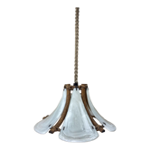 Bamboo acrylic and opaline hanging pendant, 1970,  58cm