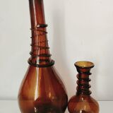 Murano, set de deux vases en verre soufflé brun