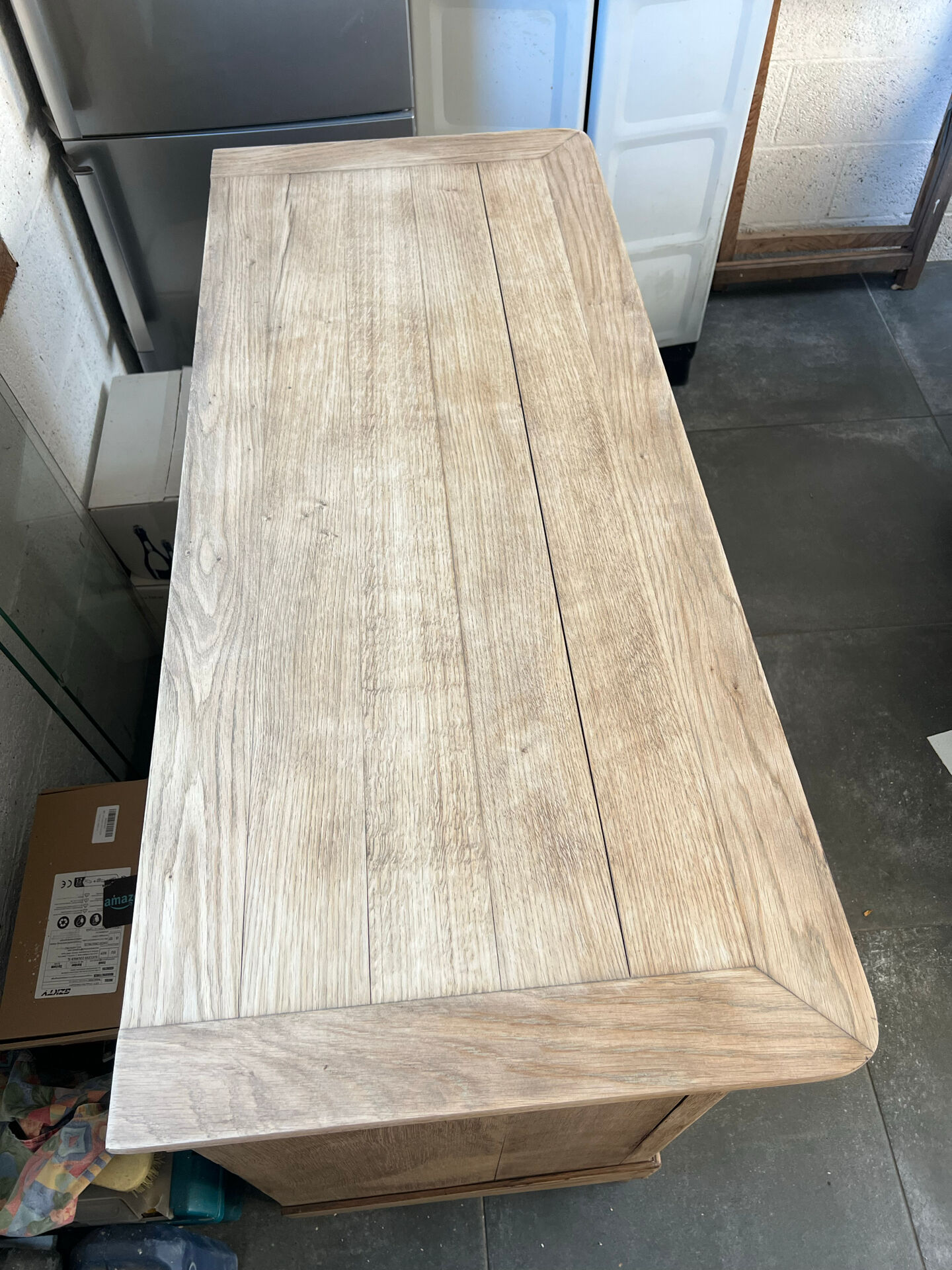 Old sanded oak chest of drawers