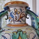 Ancient Spanish pottery amphora, Talavera Niveiro pottery 19th century