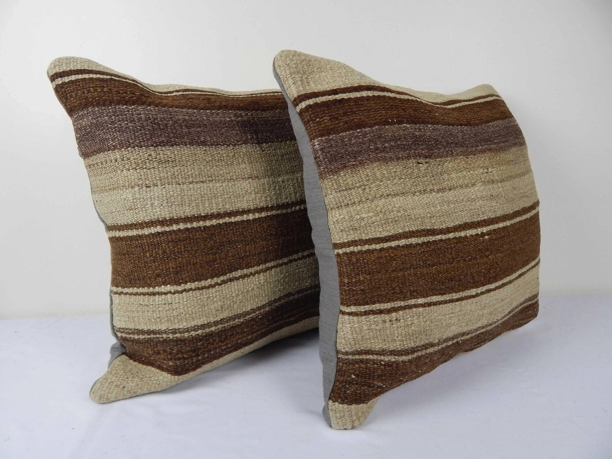 Set of 2 vintage kilim cushion covers 46x46 cm