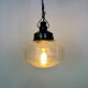 Industrial bakelite pendant light with frosted glass, 1970s