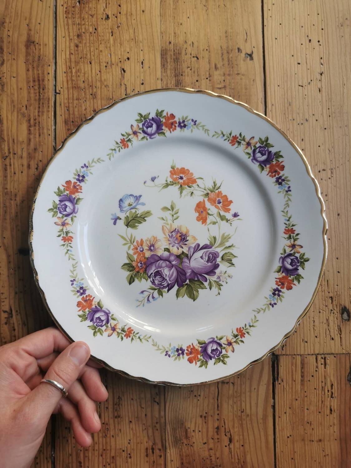 Mismatched vintage dinner plates