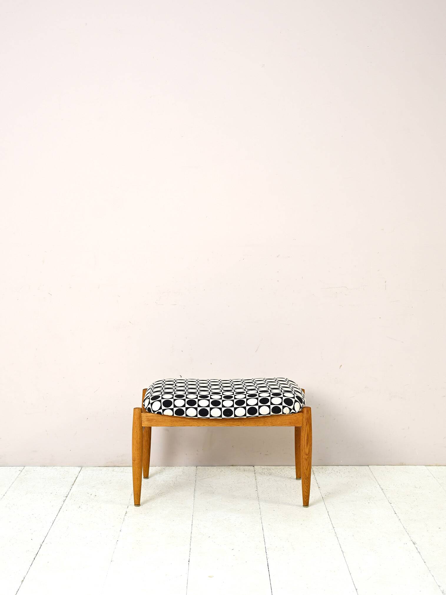 Vintage stool with original fabric