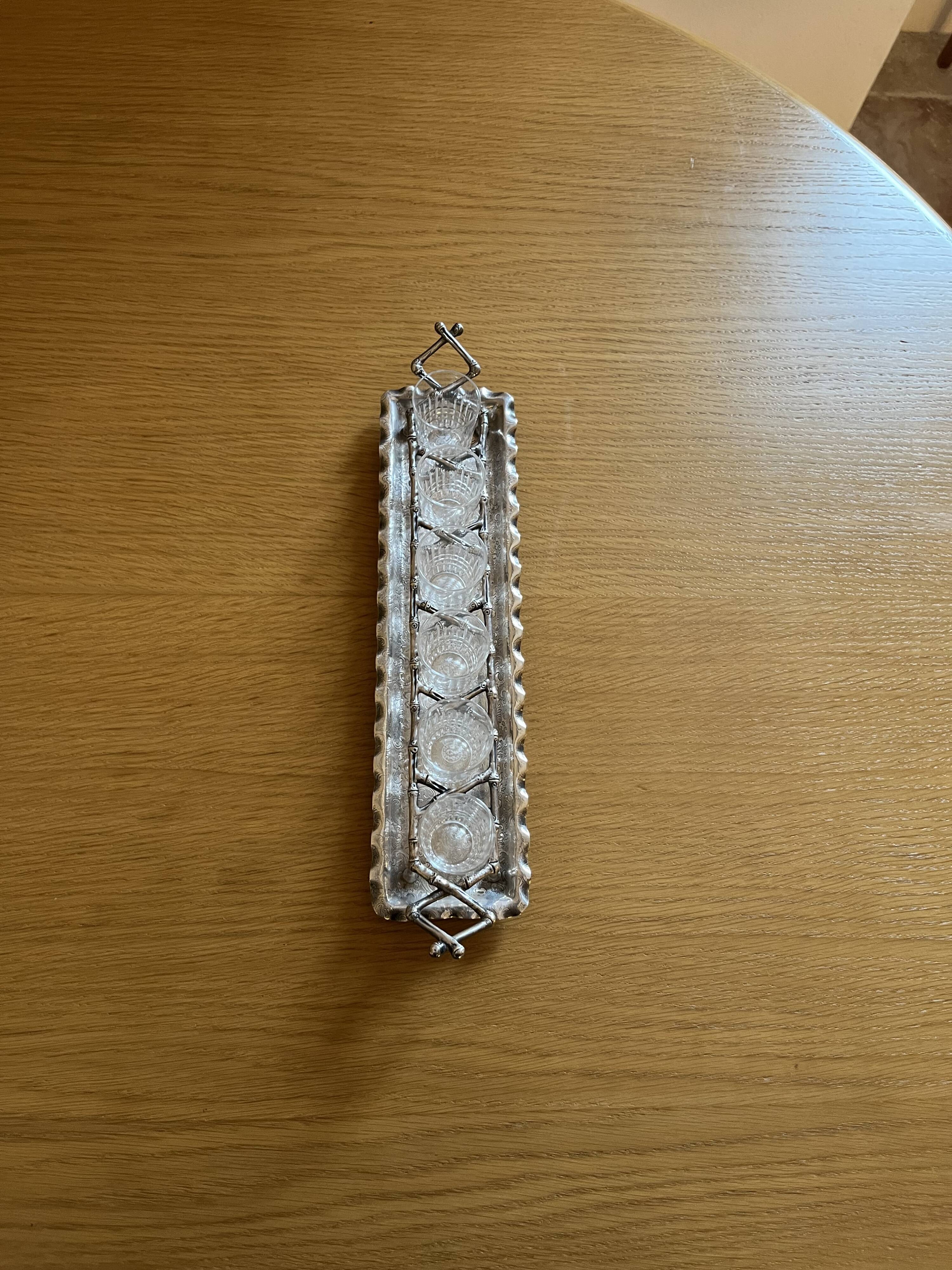 Baccarat liqueur set, glasses, and stand. Rare item.