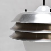 Lampe de table italienne en métal et verre opale, années 1960