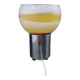 Ancienne lampe bougie brûle parfum design 1970 en aluminium et verre pop art